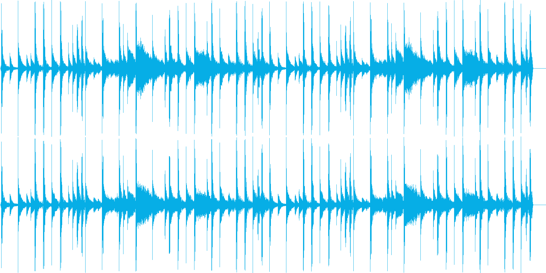 ロック向け生ドラムループ 100bpm の再生済みの波形