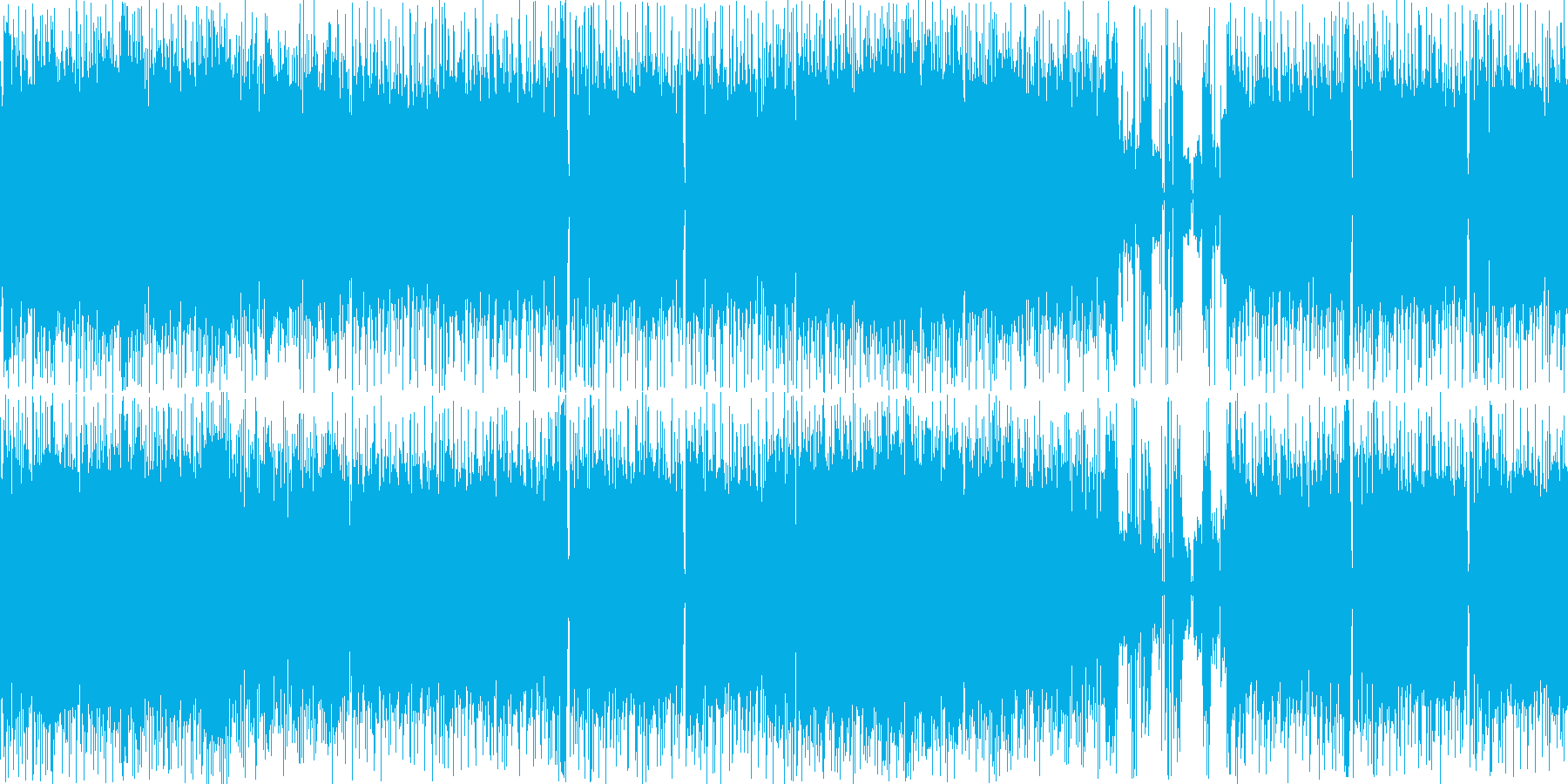 生のギター演奏による、疾走感のあるロックの再生済みの波形