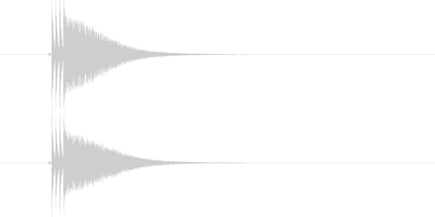 パシンとムチを振り下ろした時の音の未再生の波形