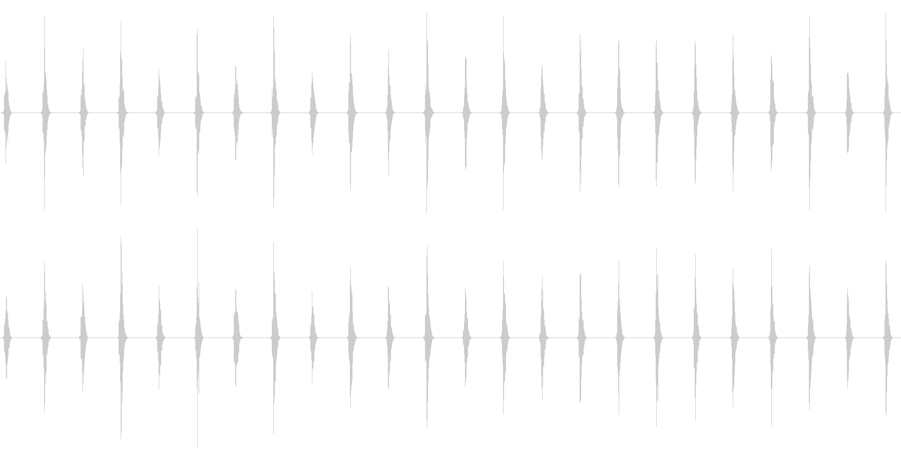 時計の秒針の音の未再生の波形