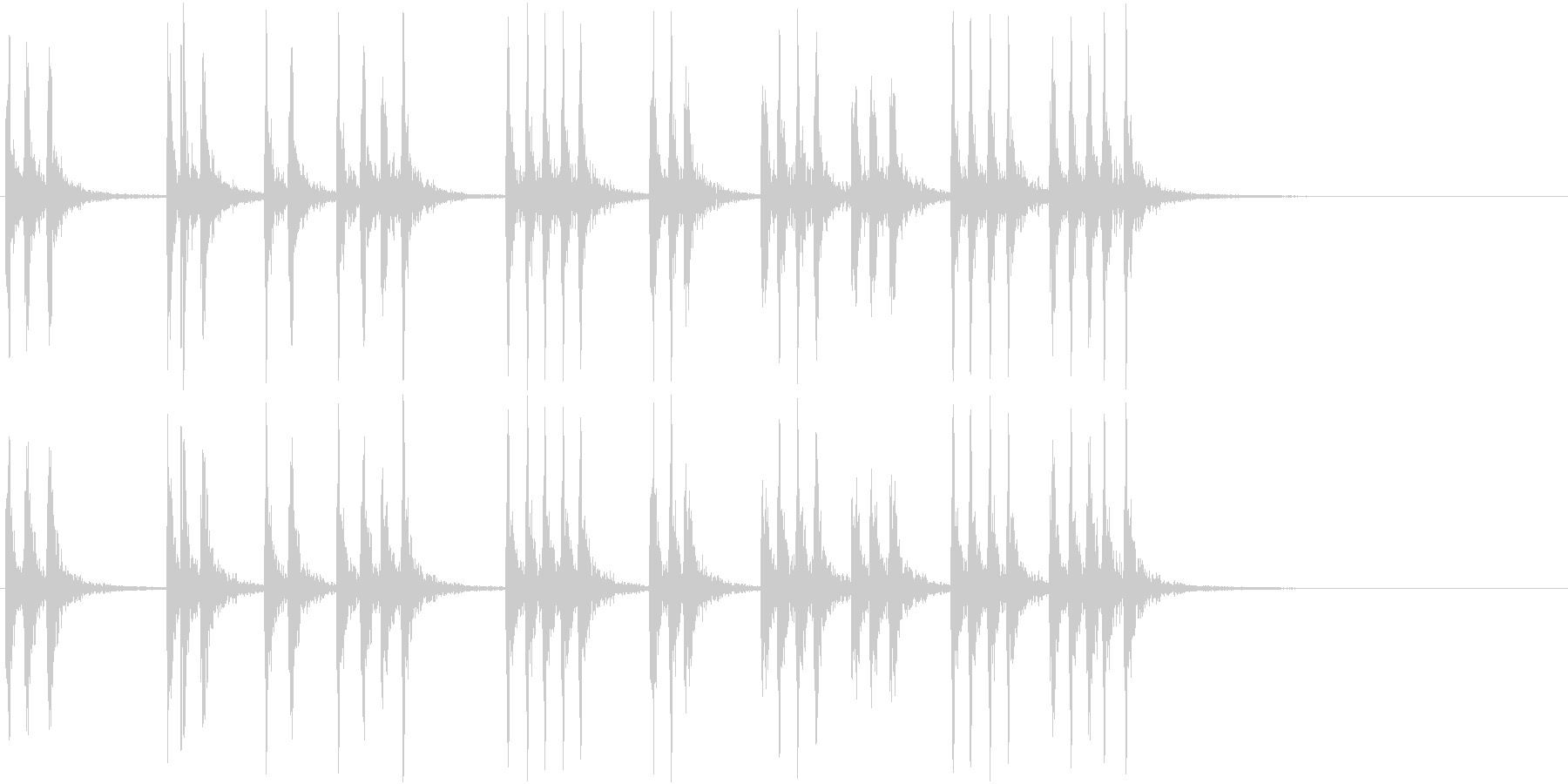 連続した、重いノック音(ループ可能)の未再生の波形
