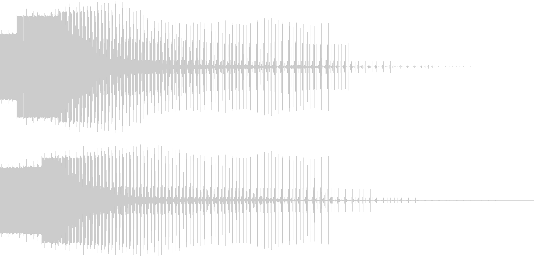 エネルギーがドンドン貯まっていくときの音の未再生の波形