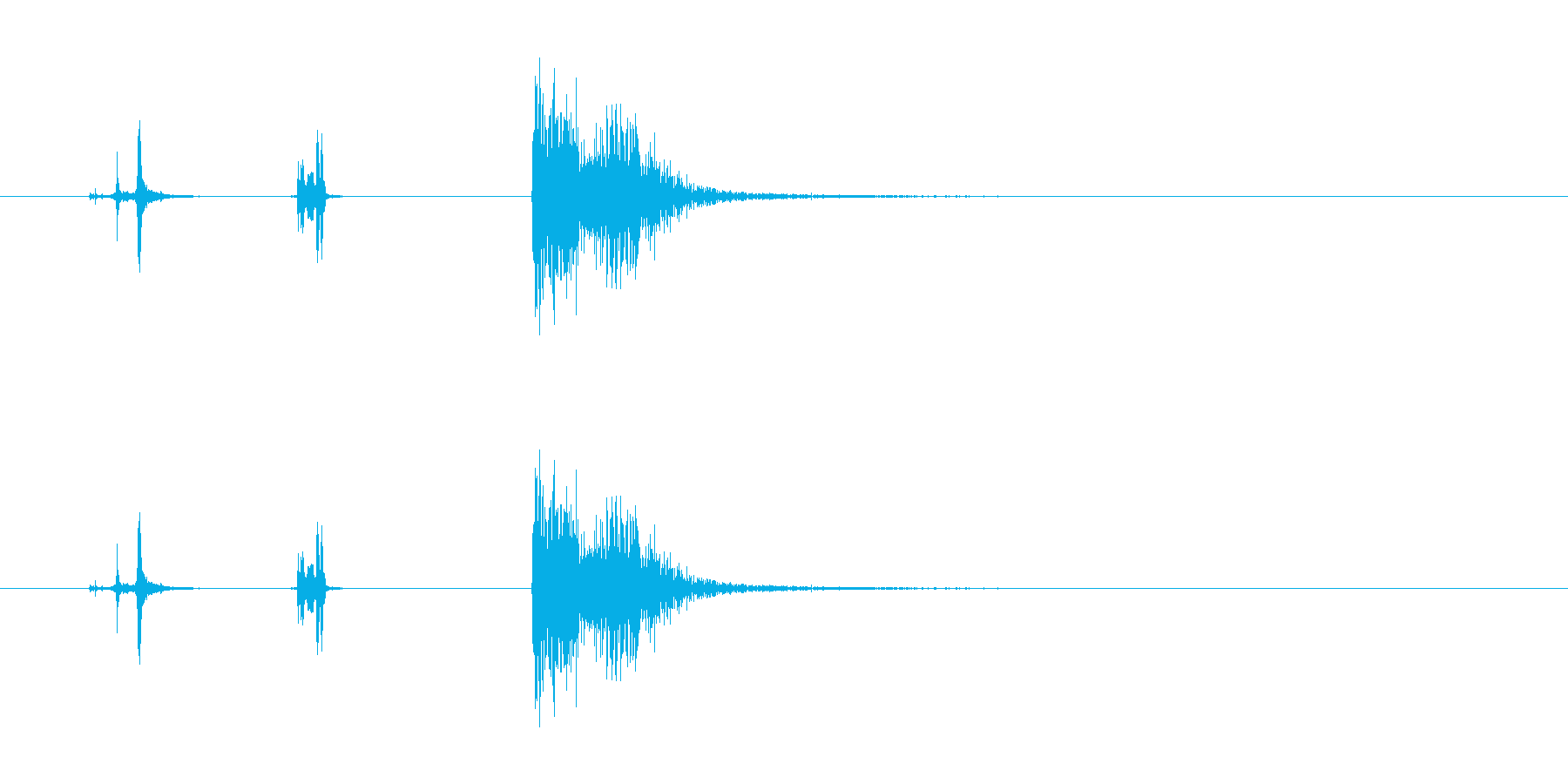 攻撃音(拳銃)の再生済みの波形