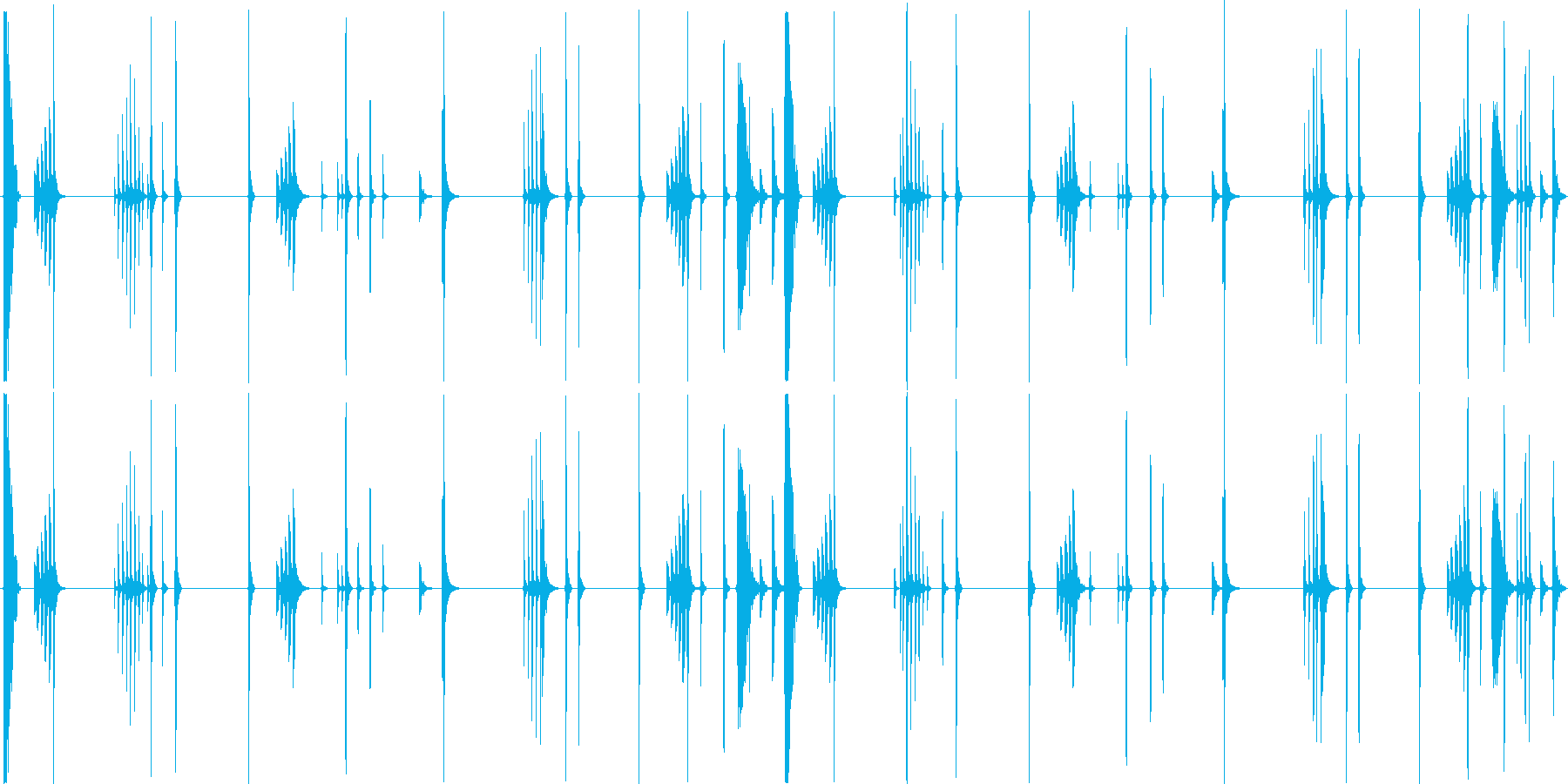 ドラムンベースを基本にした楽曲です。の再生済みの波形