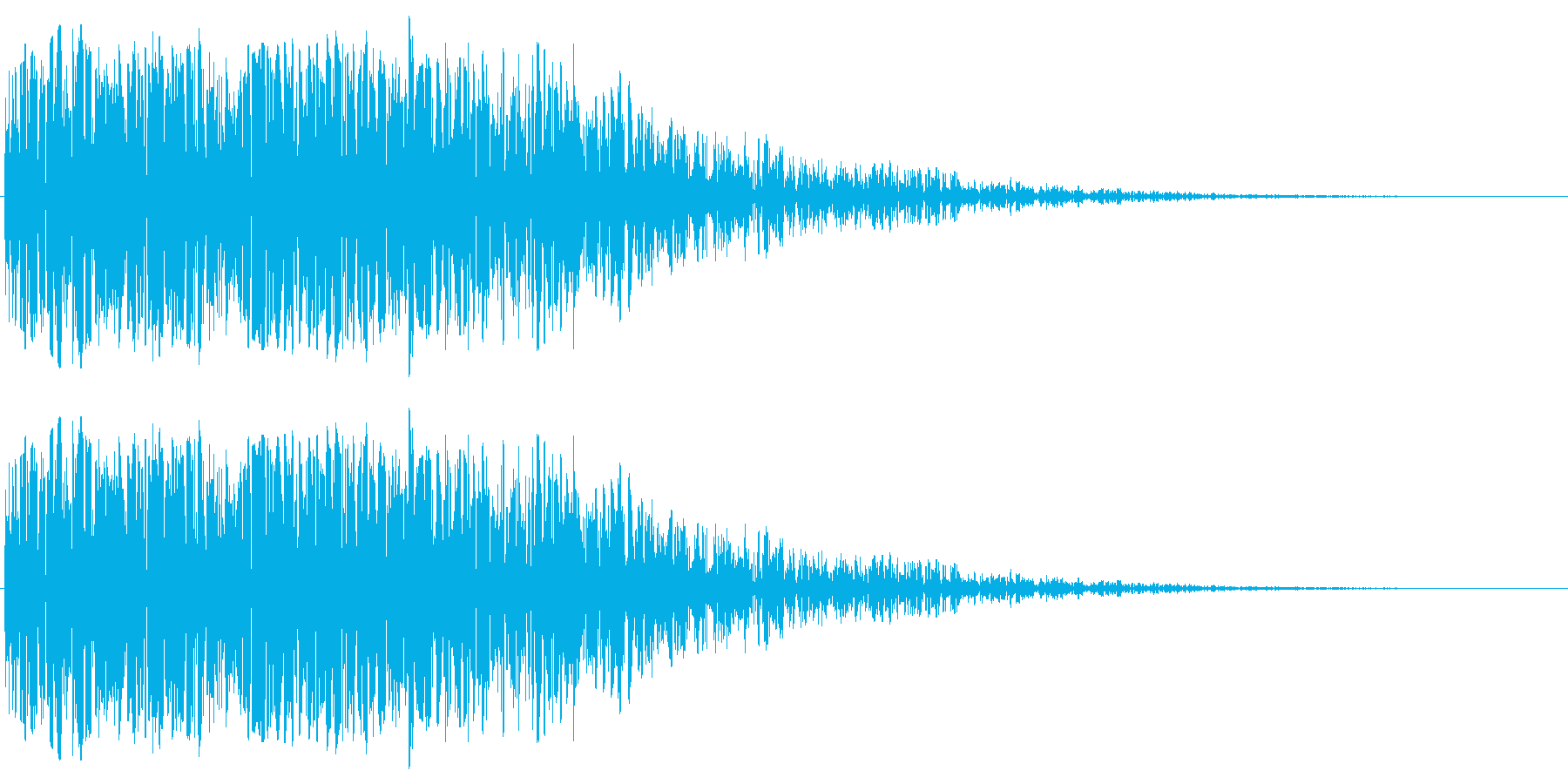 昭和の特撮にありそうな衝撃音(ドーン)の再生済みの波形
