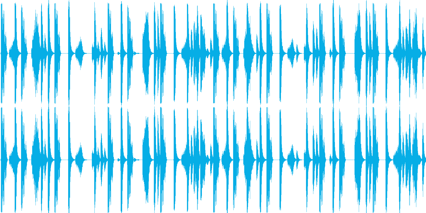ドラムンベースを基本にした楽曲です。の再生済みの波形