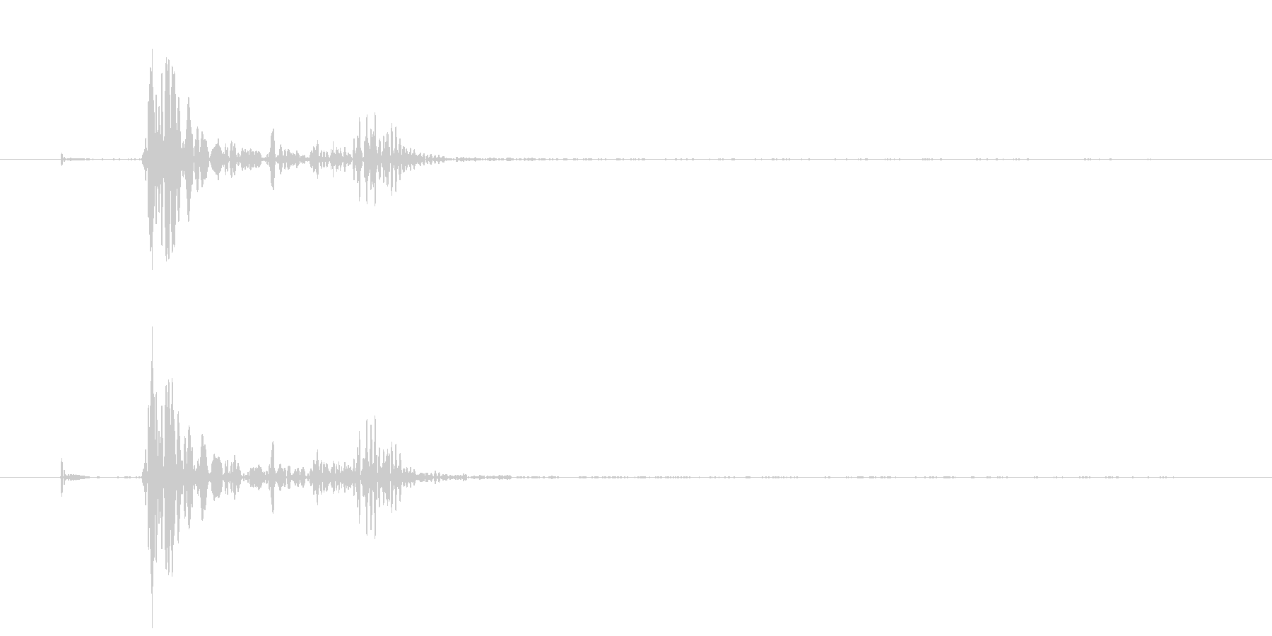 ボタンを押した時の決定やクリック音ですの未再生の波形