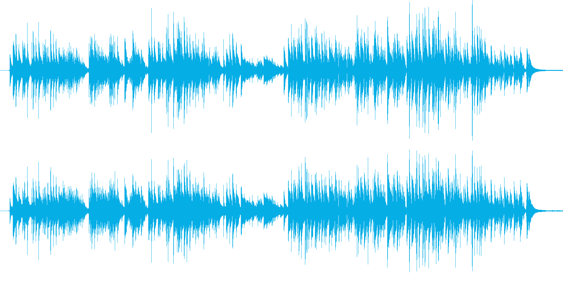 ギターデュオの録音です。さりげなく、カ…の再生済みの波形