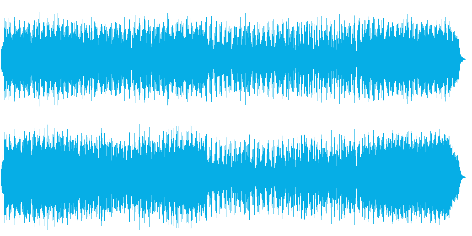 リズムに緊張感のあるオーケストラ曲の再生済みの波形