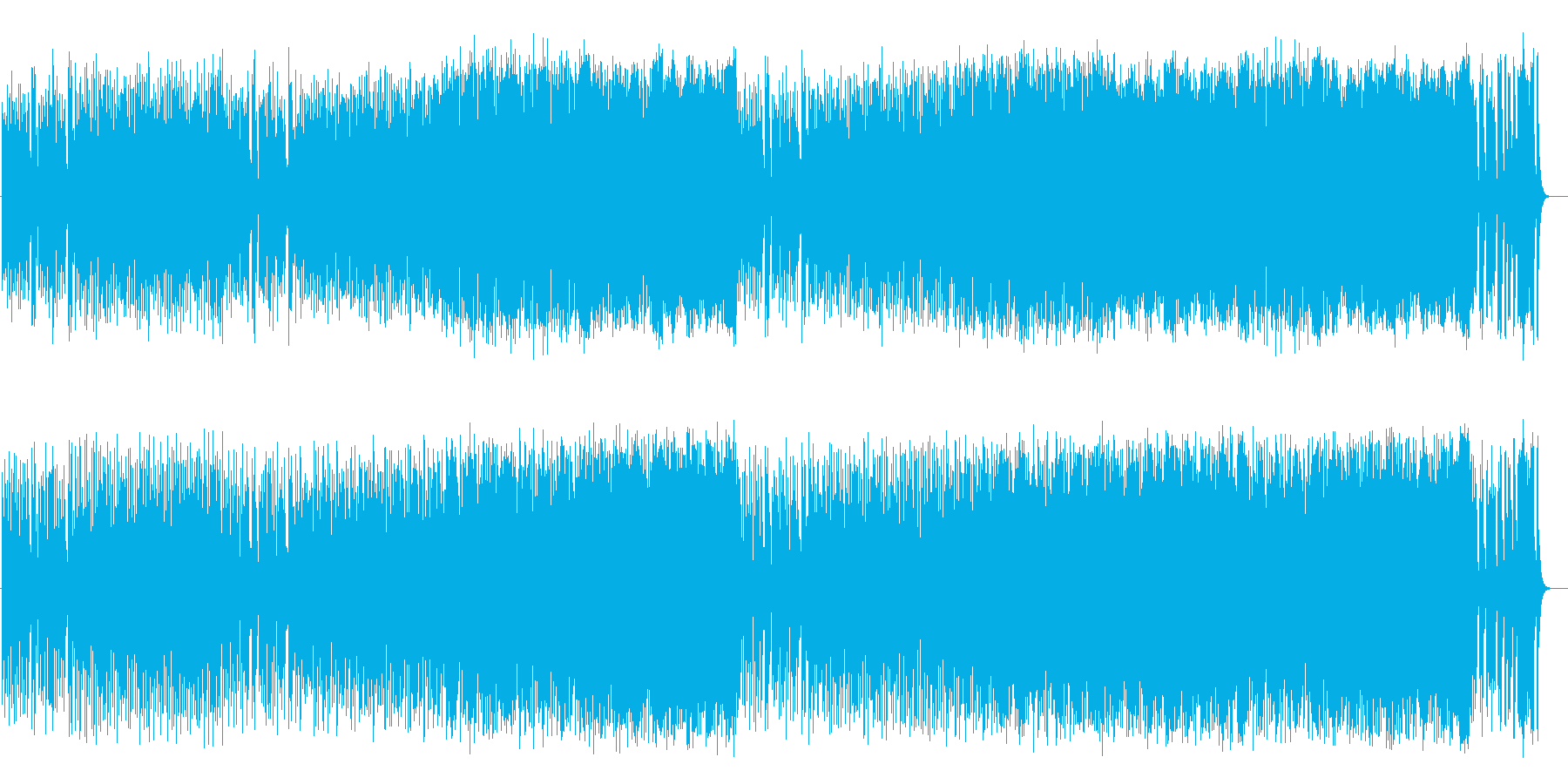 愛らしいコミカル調BGM(フルサイズ)の再生済みの波形