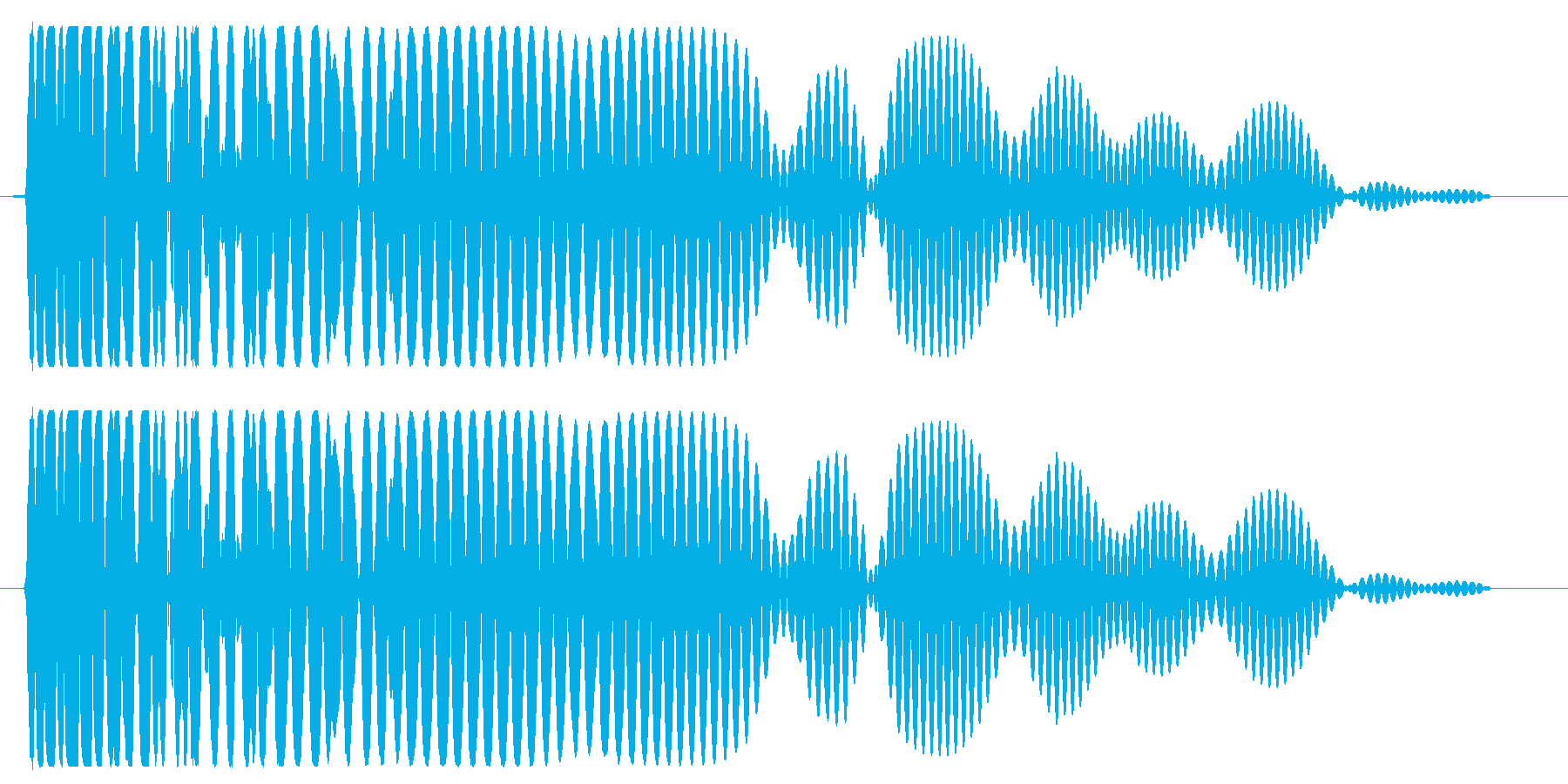 ブウォーン(重低音の効いた爆発音)の再生済みの波形
