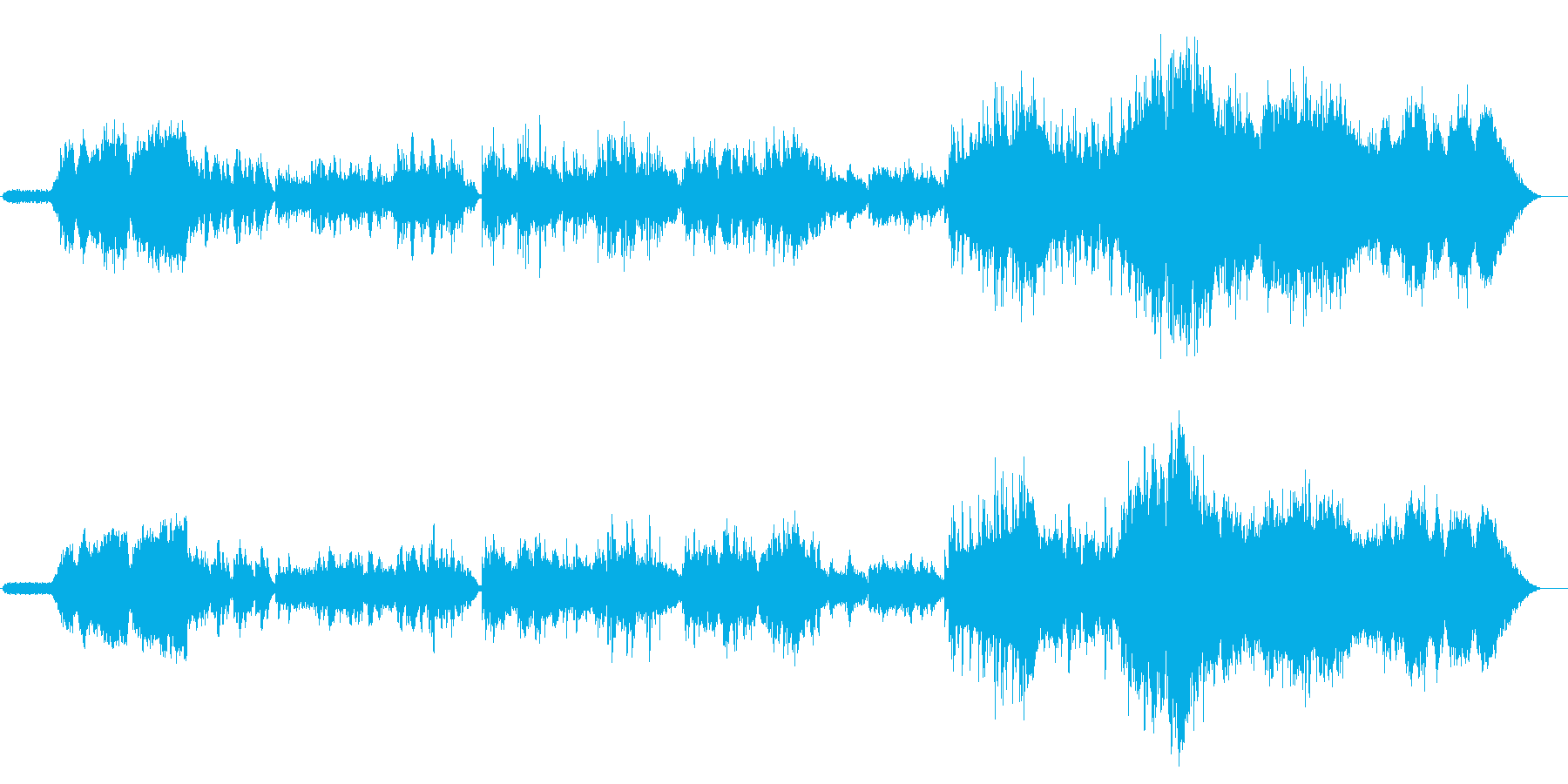 北国の厳しい冬を表現したピアノメインの曲の再生済みの波形