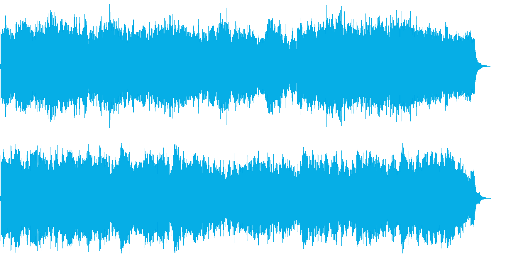 ゆったりとした短いBGMの再生済みの波形