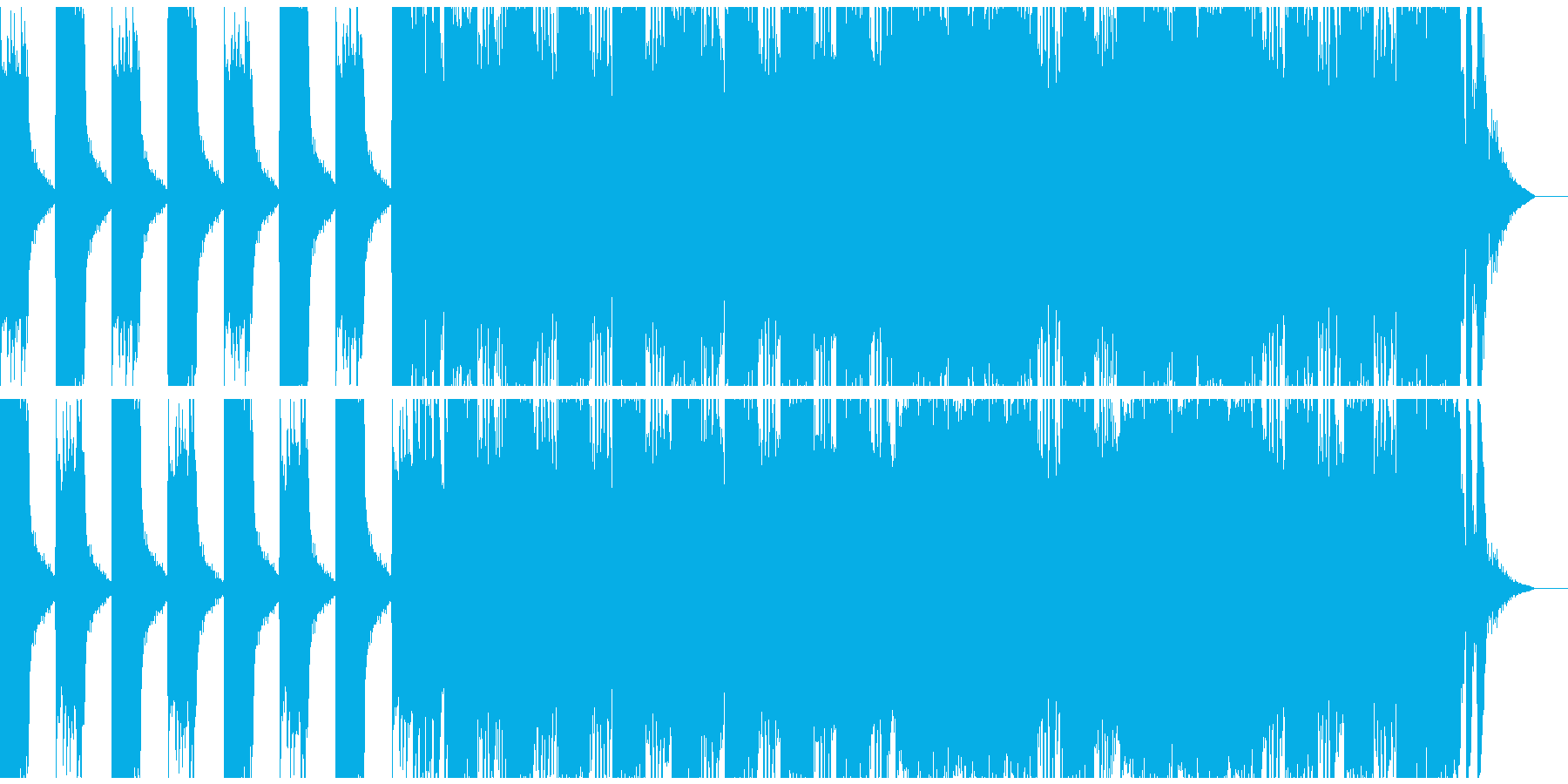 ハードロック調の出囃子SEの再生済みの波形