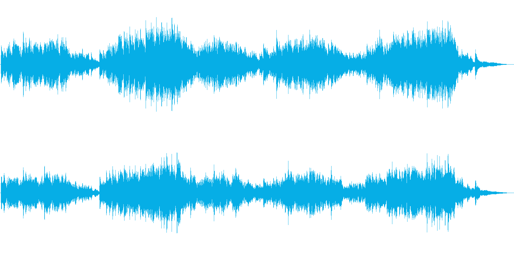 緊張感走る、今から何か起き始めるピアノ曲の再生済みの波形