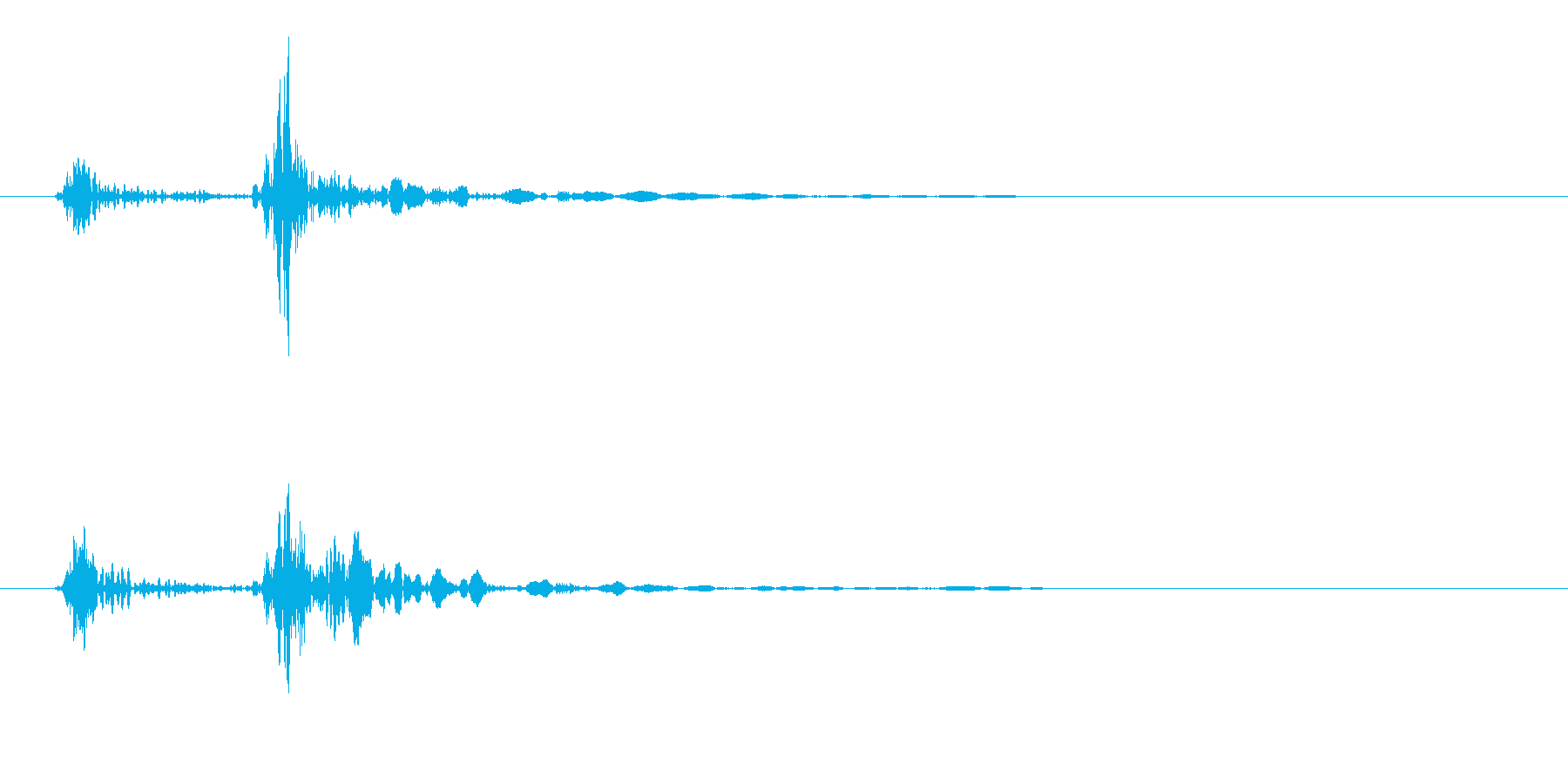 木製のドアを閉める音(エフェクト無し)の再生済みの波形