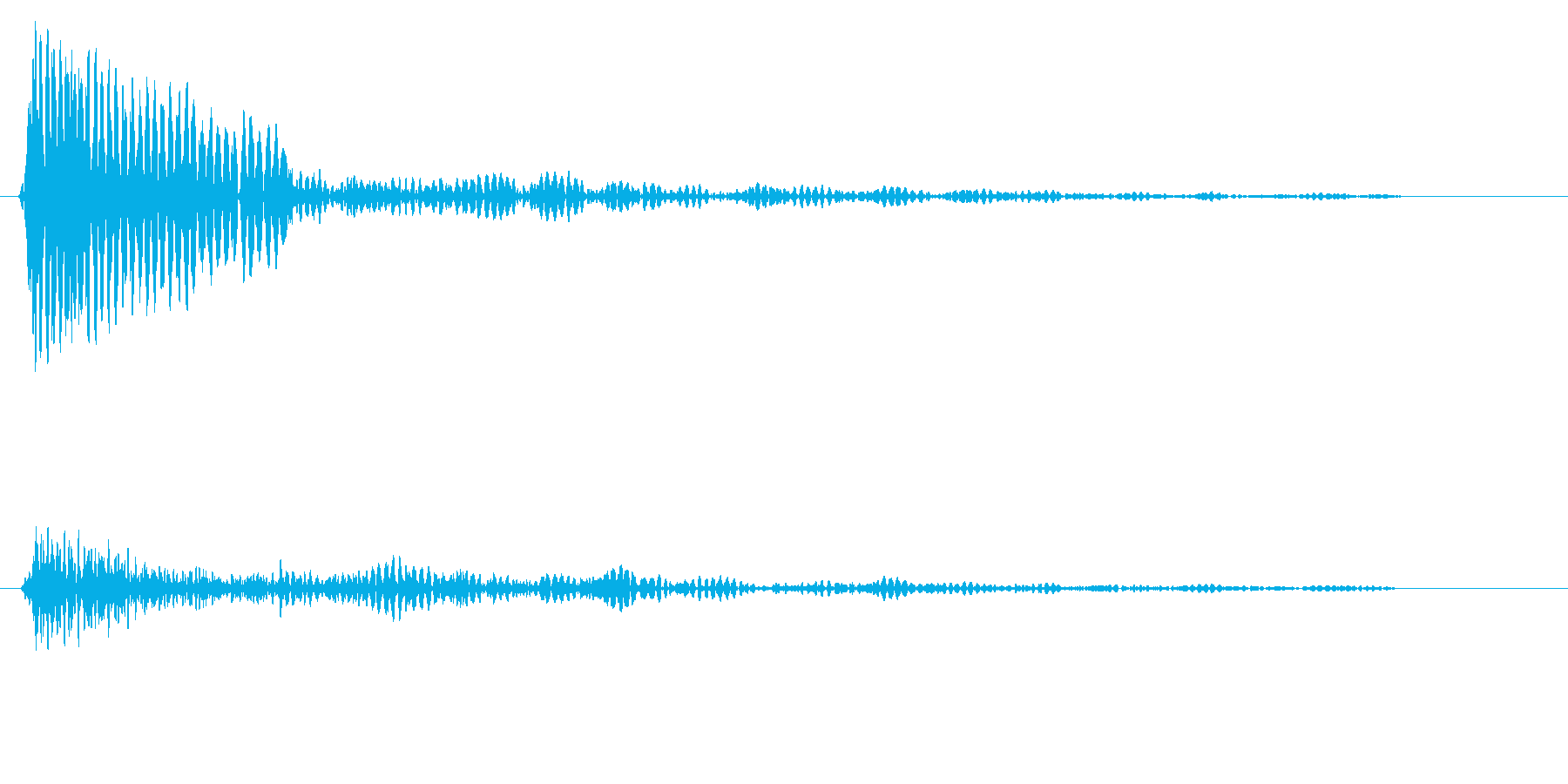 ドーンというタムタムの音の再生済みの波形