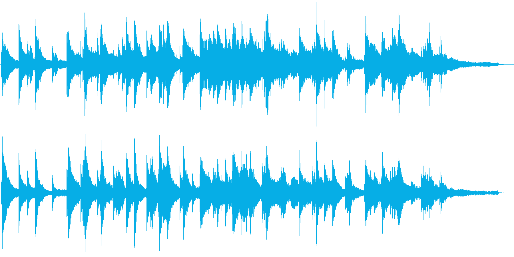 幻想的な夜をイメージしたピアノ楽曲の再生済みの波形