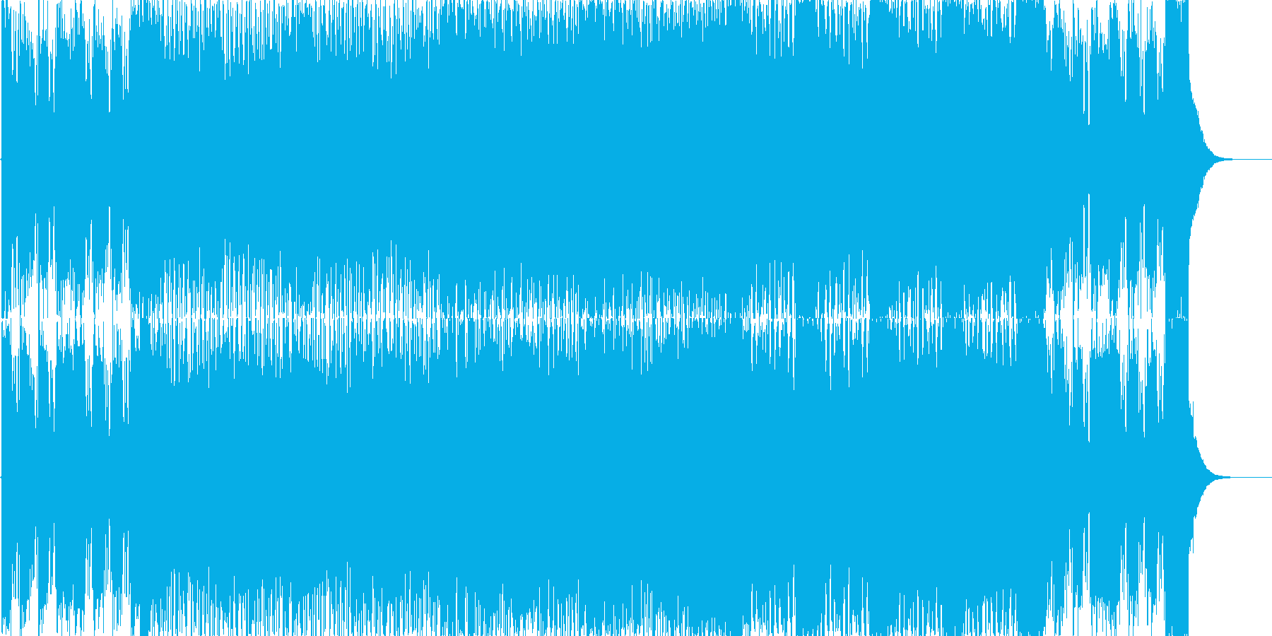 少しクセのあるハードロックの再生済みの波形