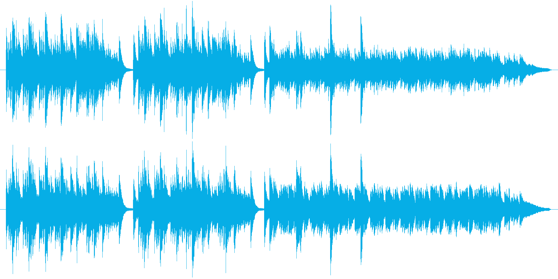 神秘的な雰囲気のピアノ曲です。リバーブ…の再生済みの波形