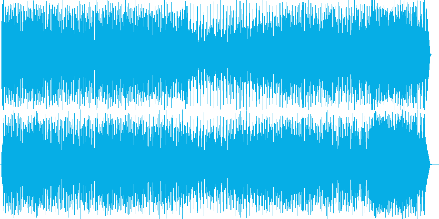 激しさ変則気味のギターの曲の再生済みの波形