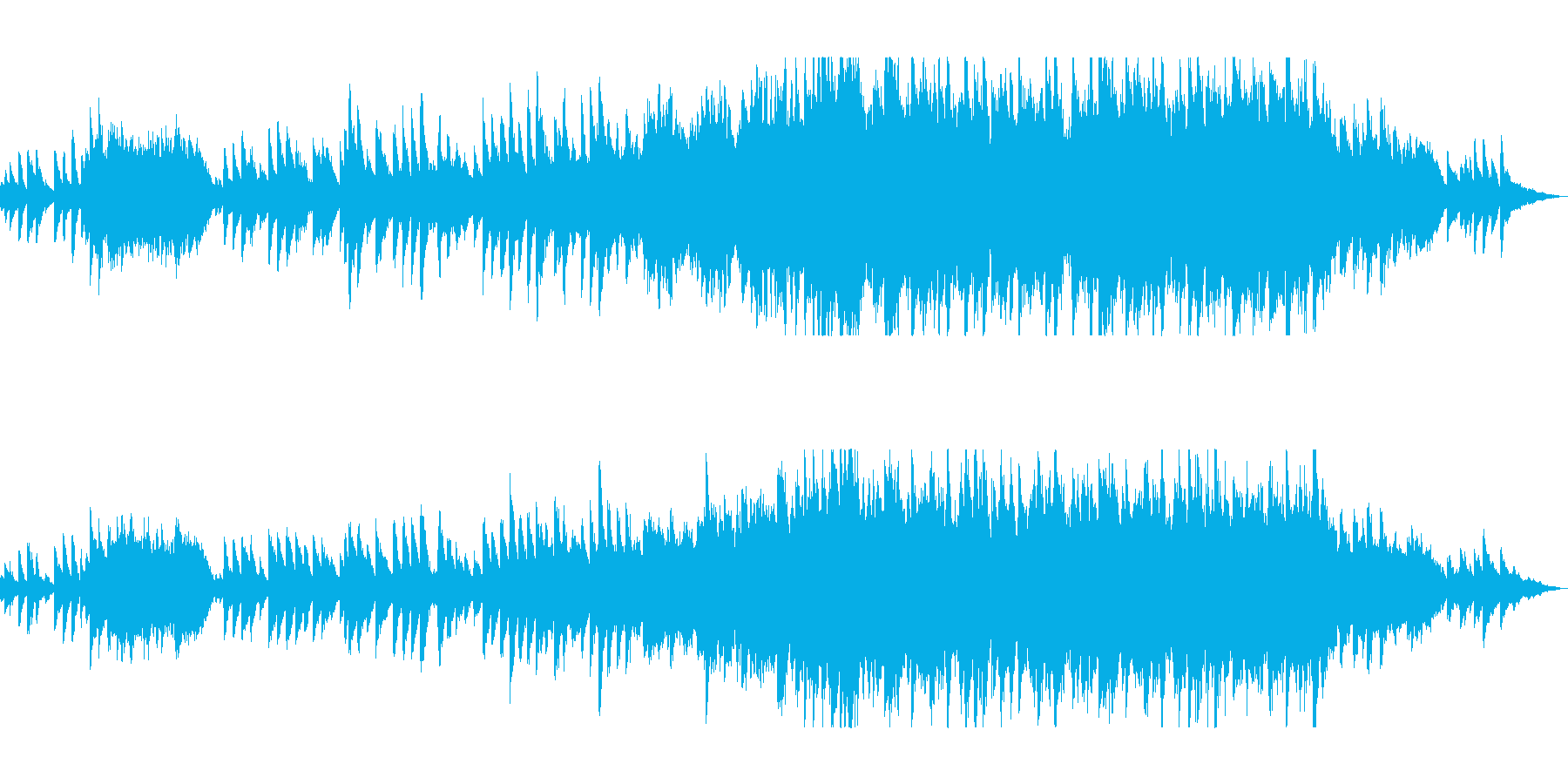 ゆっくりと眠れそうな癒される曲の再生済みの波形