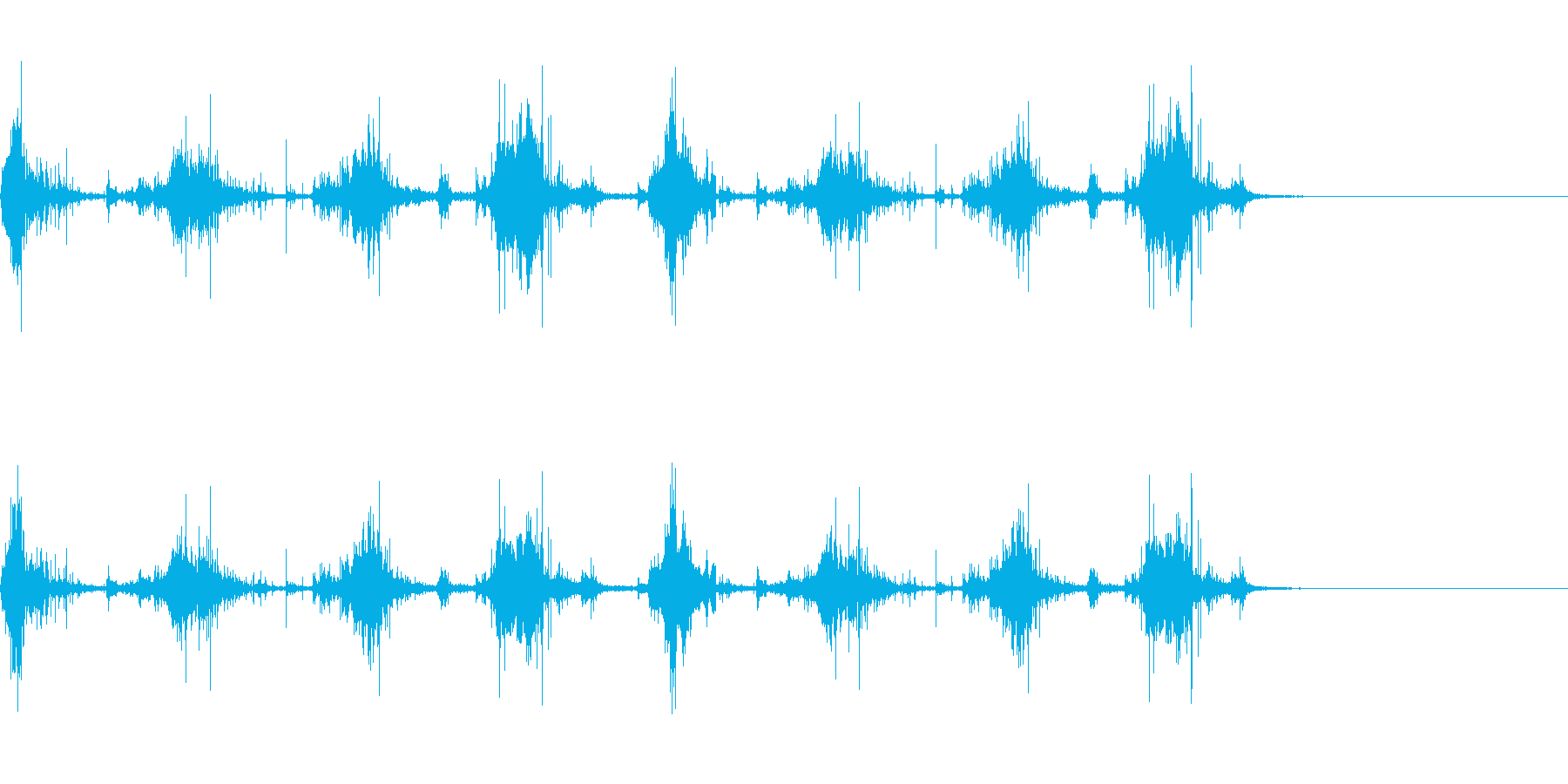 若干粗めの歩行音にの再生済みの波形