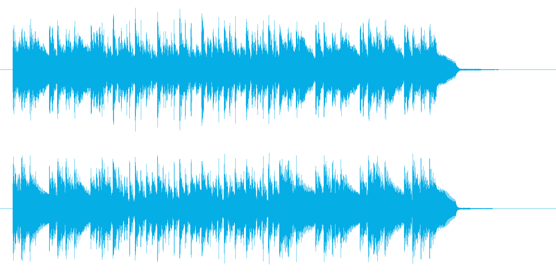 ドラムと電子音の立体的な組み合わせの再生済みの波形