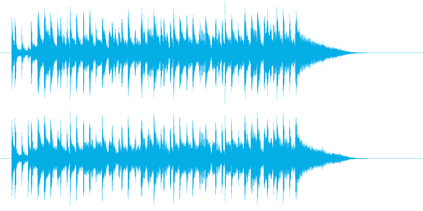 アップテンポな明るい音楽の再生済みの波形