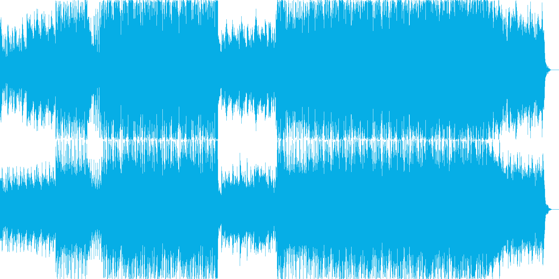 明るいポップス曲の再生済みの波形