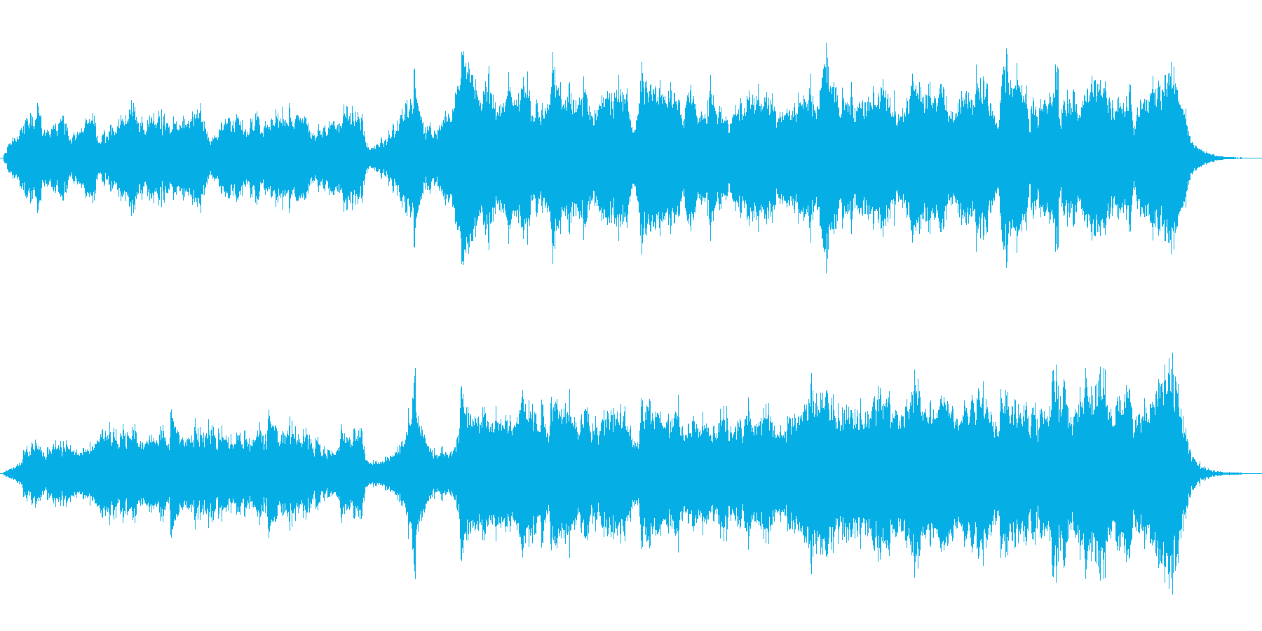 ドキュメンタリー番組風の温かみのある楽曲の再生済みの波形