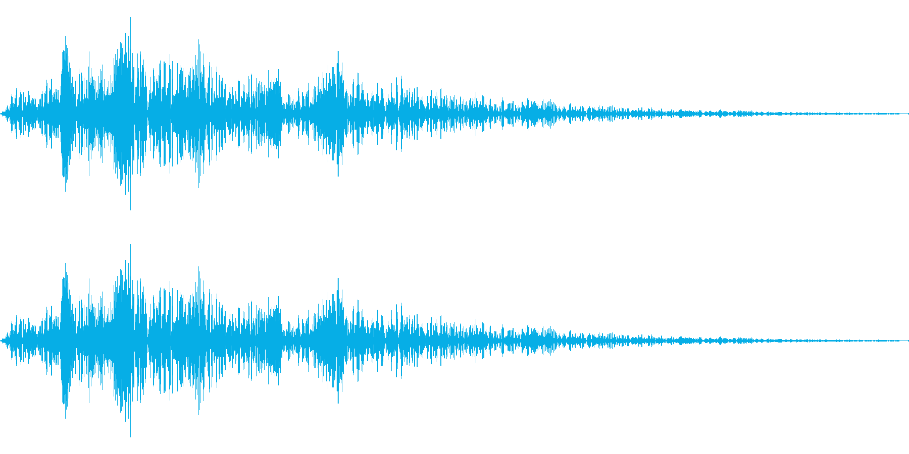 無機質な決定音の再生済みの波形