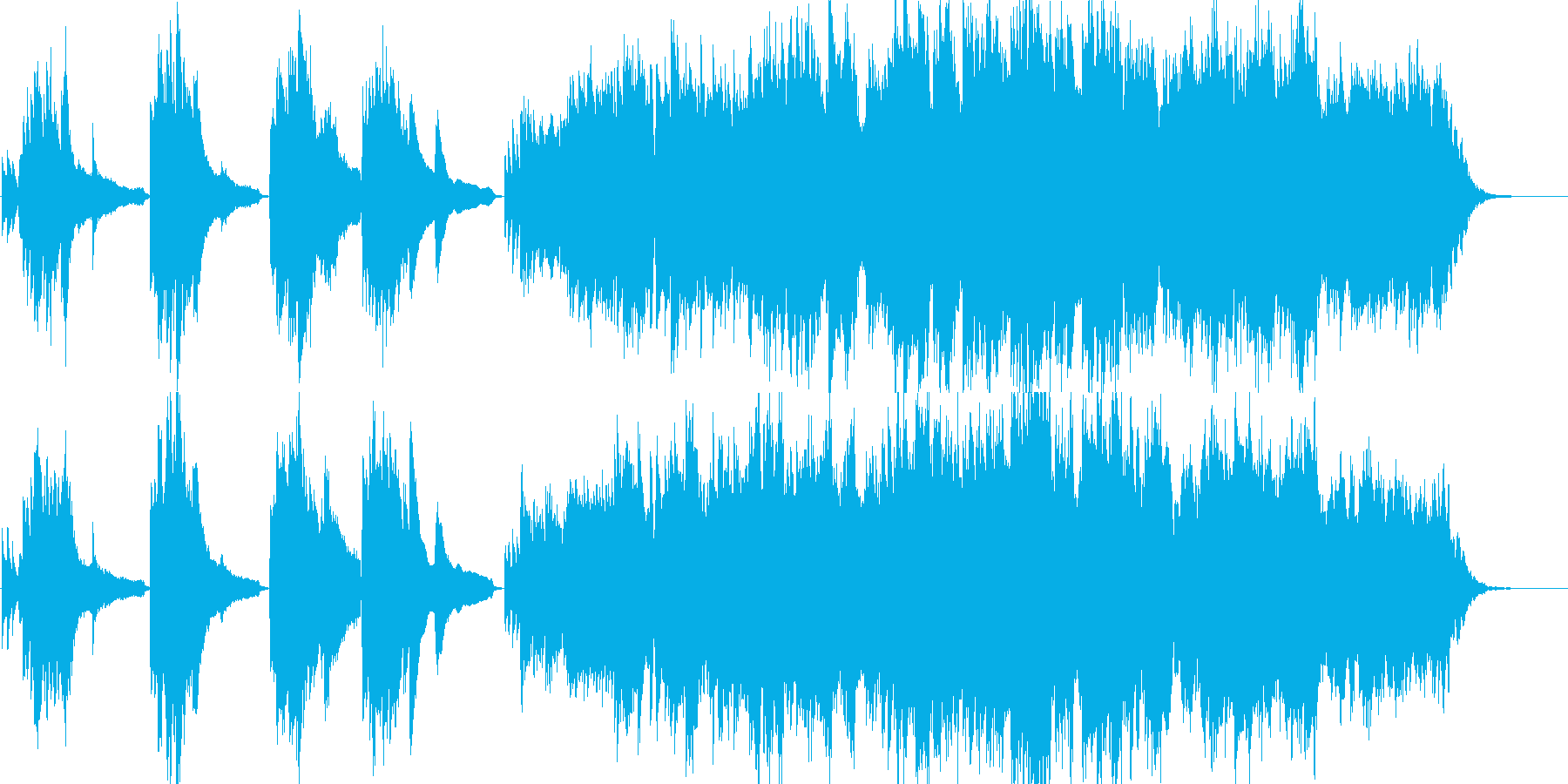 ピアノメインの優しい曲ですの再生済みの波形