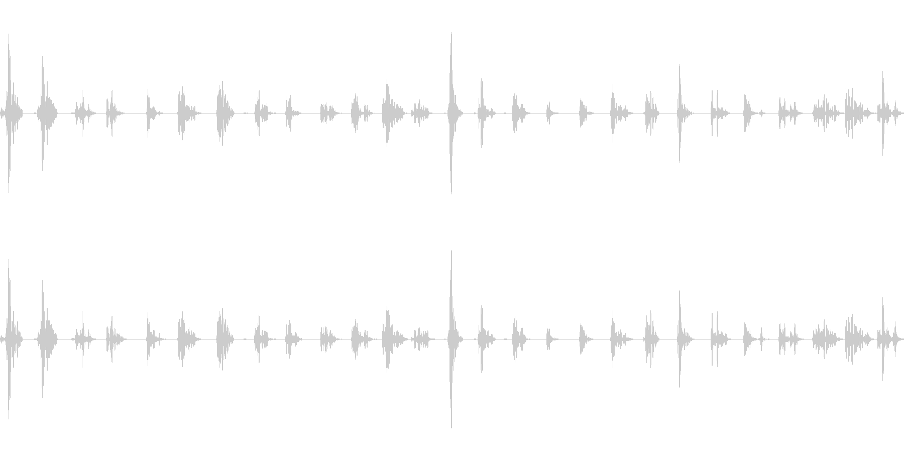 じゅうたんの上を歩く足音の未再生の波形