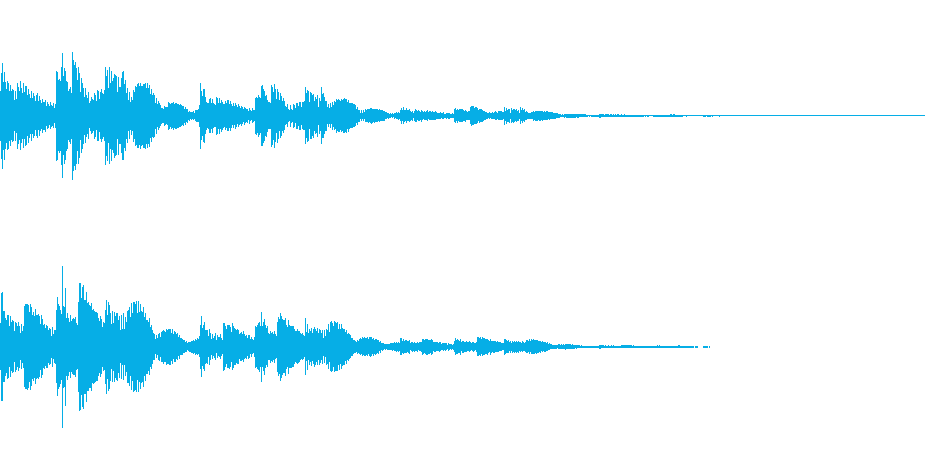 キランという音です。決定、回復、タッチ音の再生済みの波形