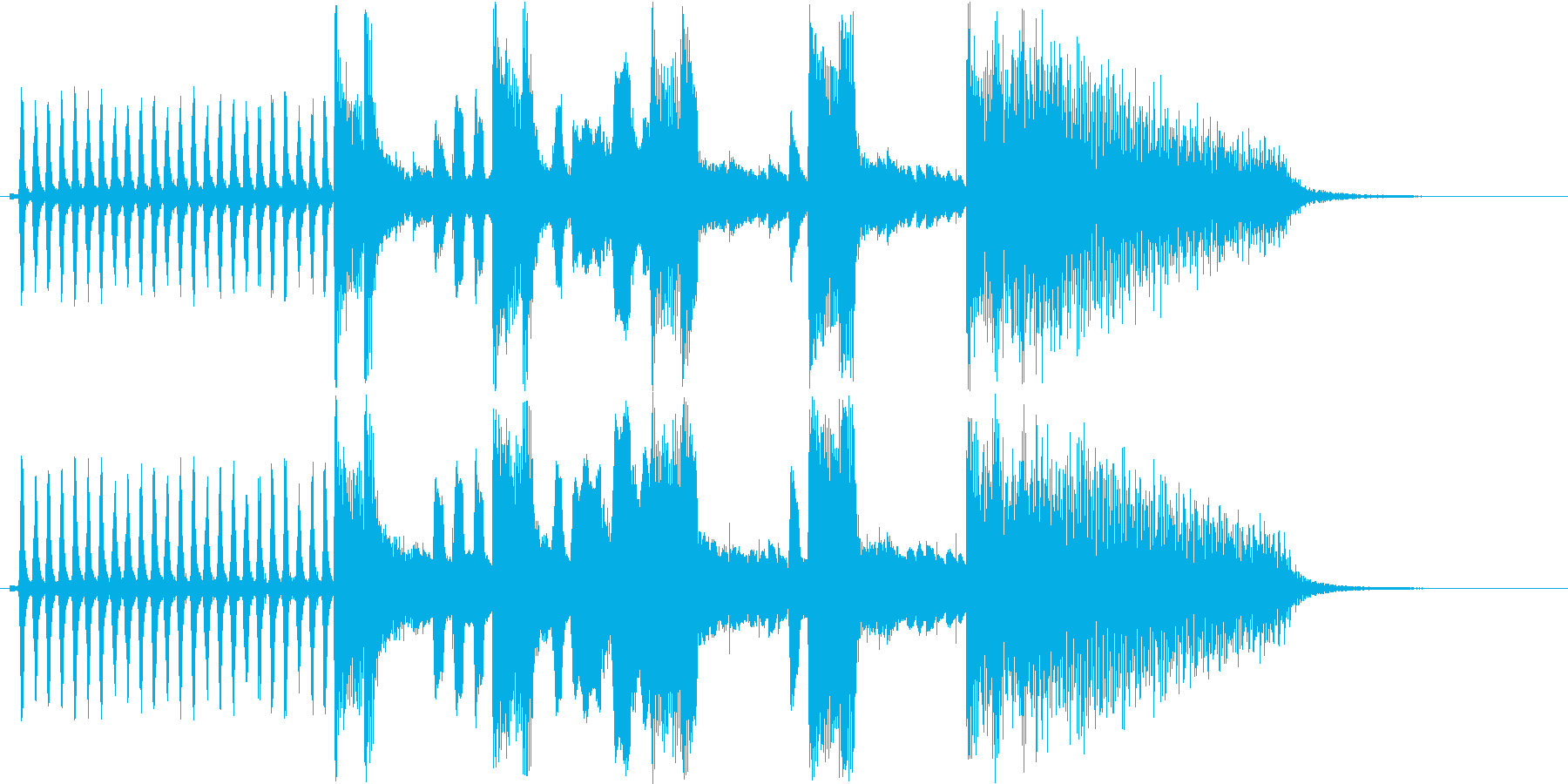 アニメーションで使われるような急ぐ音の再生済みの波形