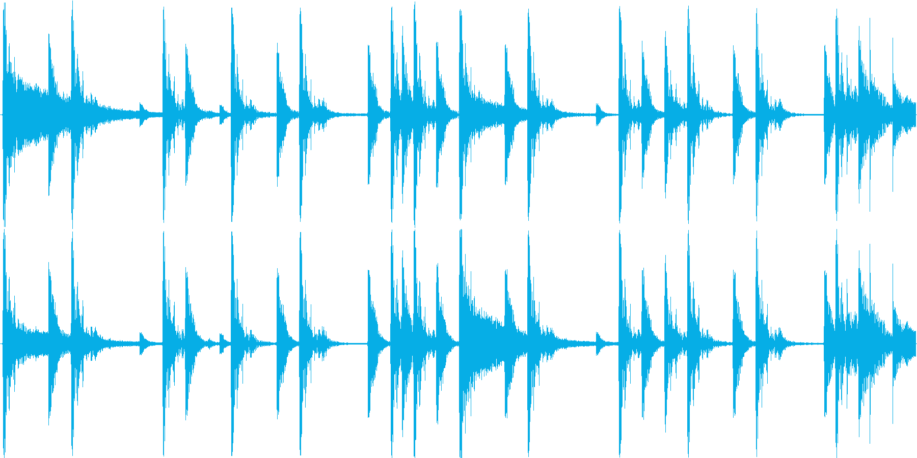 ロックのドラムをイメージした楽曲です。の再生済みの波形