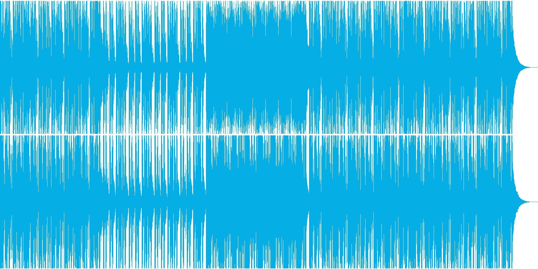 生演奏のギターカッティングが主体の曲の再生済みの波形
