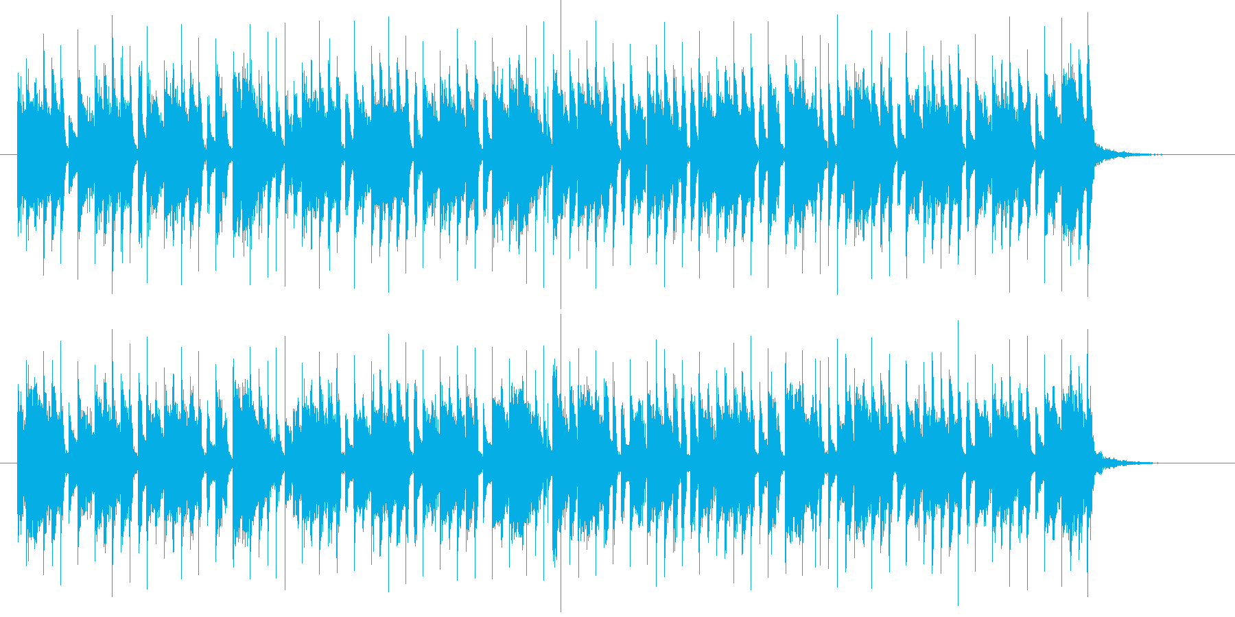 テンションアップな元気な音楽の再生済みの波形