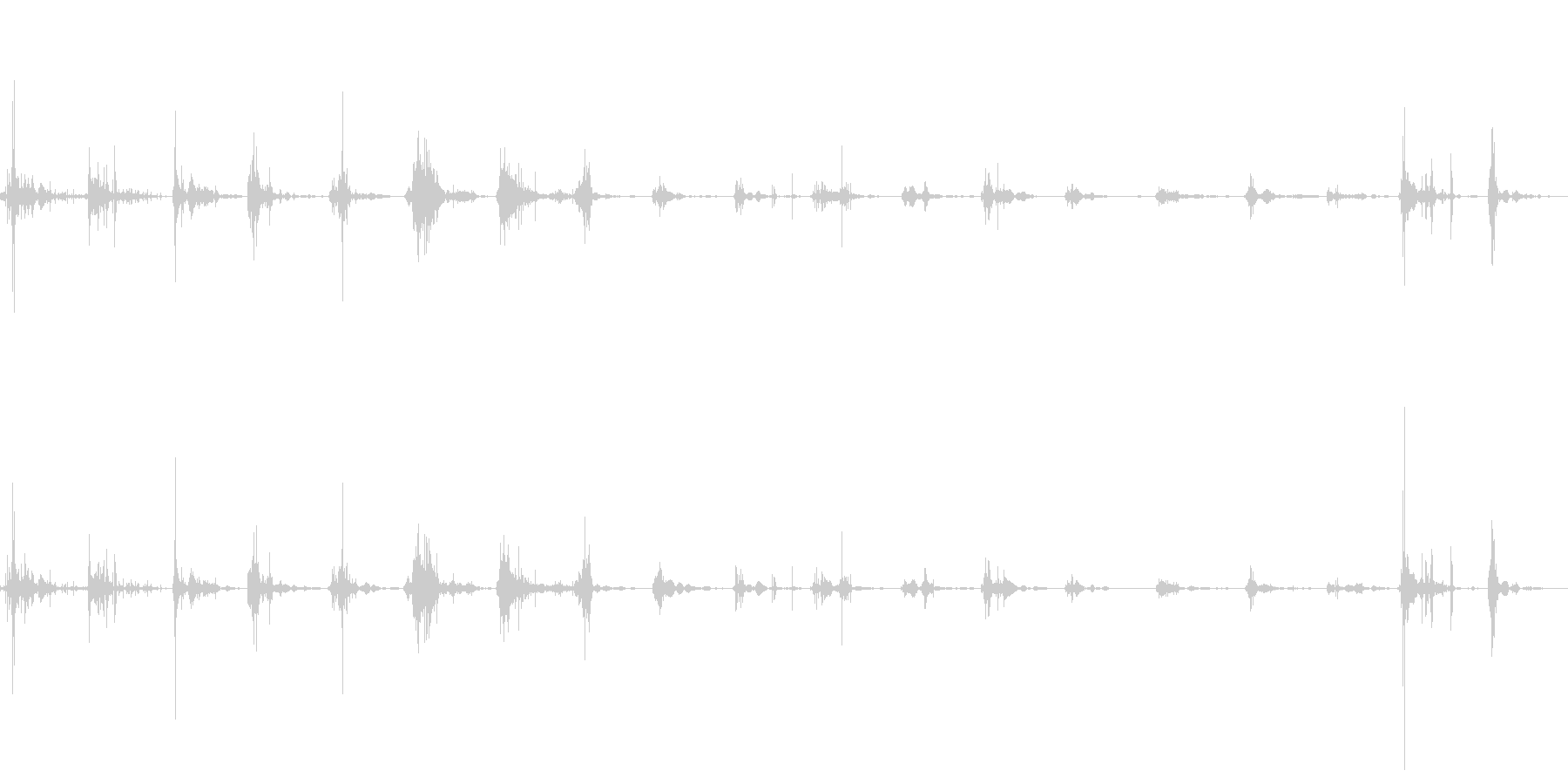 砂利の上を歩く足音の未再生の波形