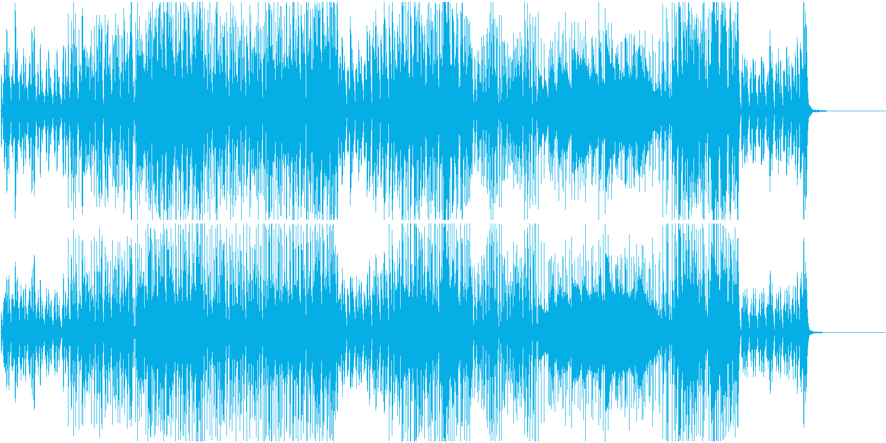 映像BGM 激しいピアノのジャズロックの再生済みの波形