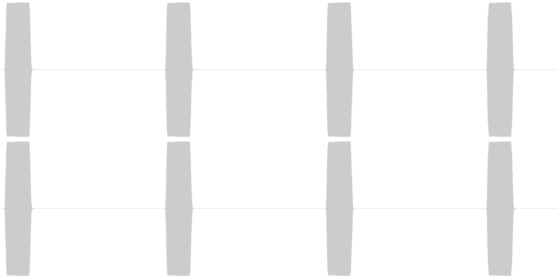 電話 呼び出し音 プッ×4の未再生の波形