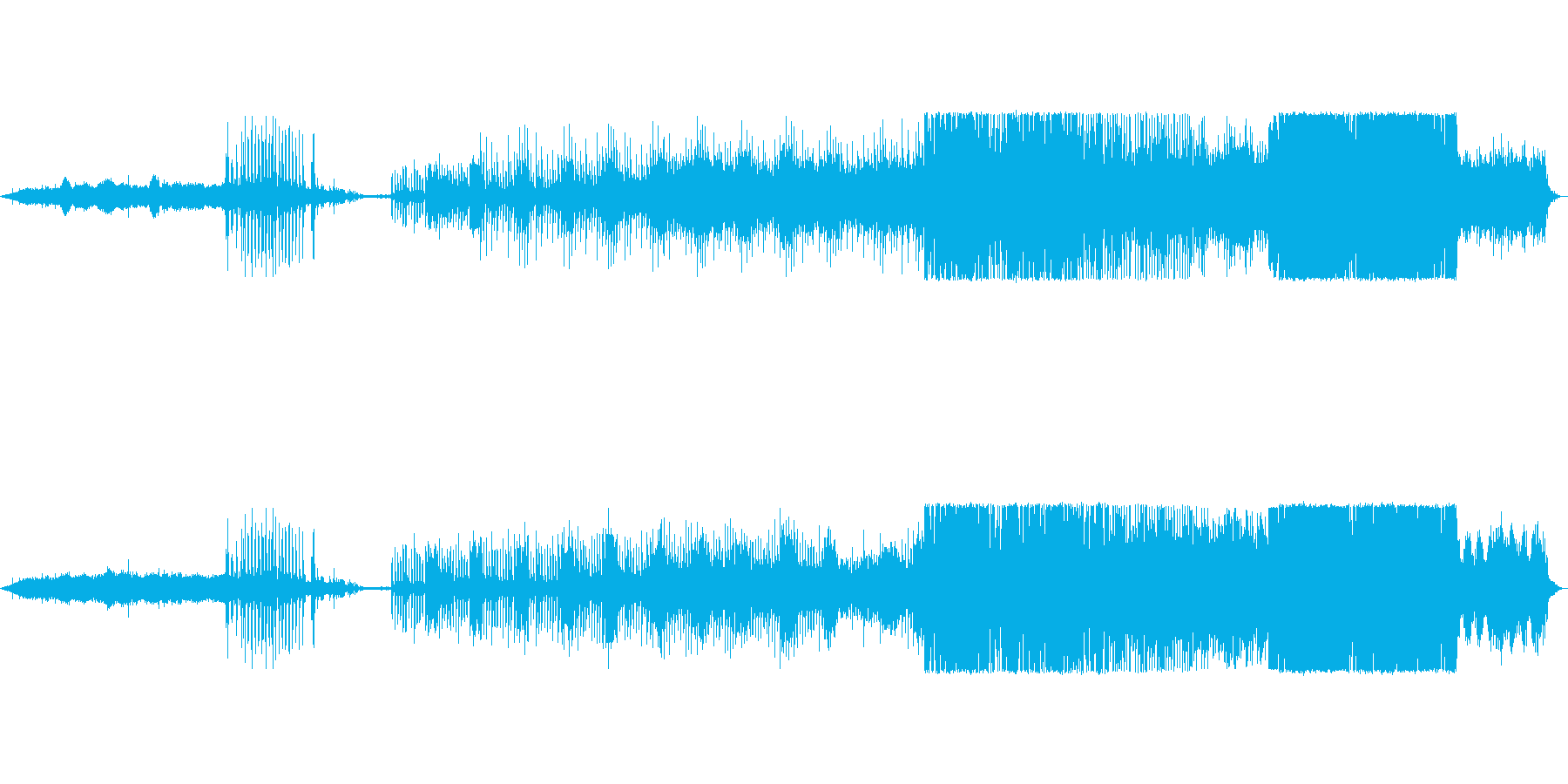 幻想的で水のような美しい電子音楽の再生済みの波形