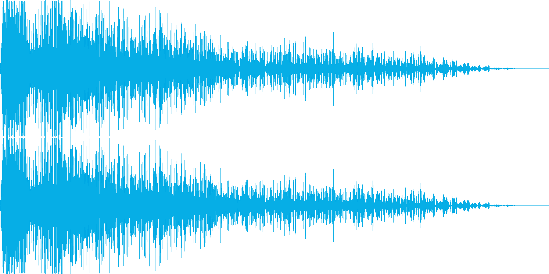 重いものがぶつかったような衝撃音の再生済みの波形
