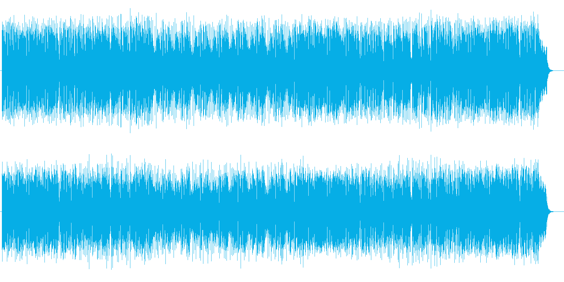 音階を回るように上がっていくシンセ曲の再生済みの波形