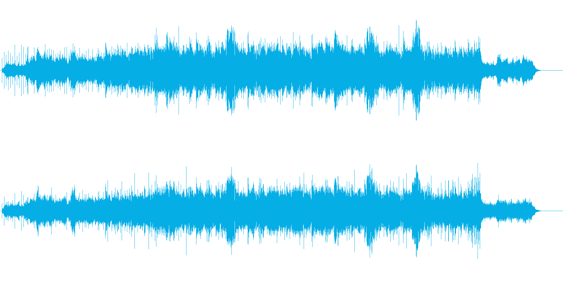 風景画像向けのシンプル・ミュージックの再生済みの波形