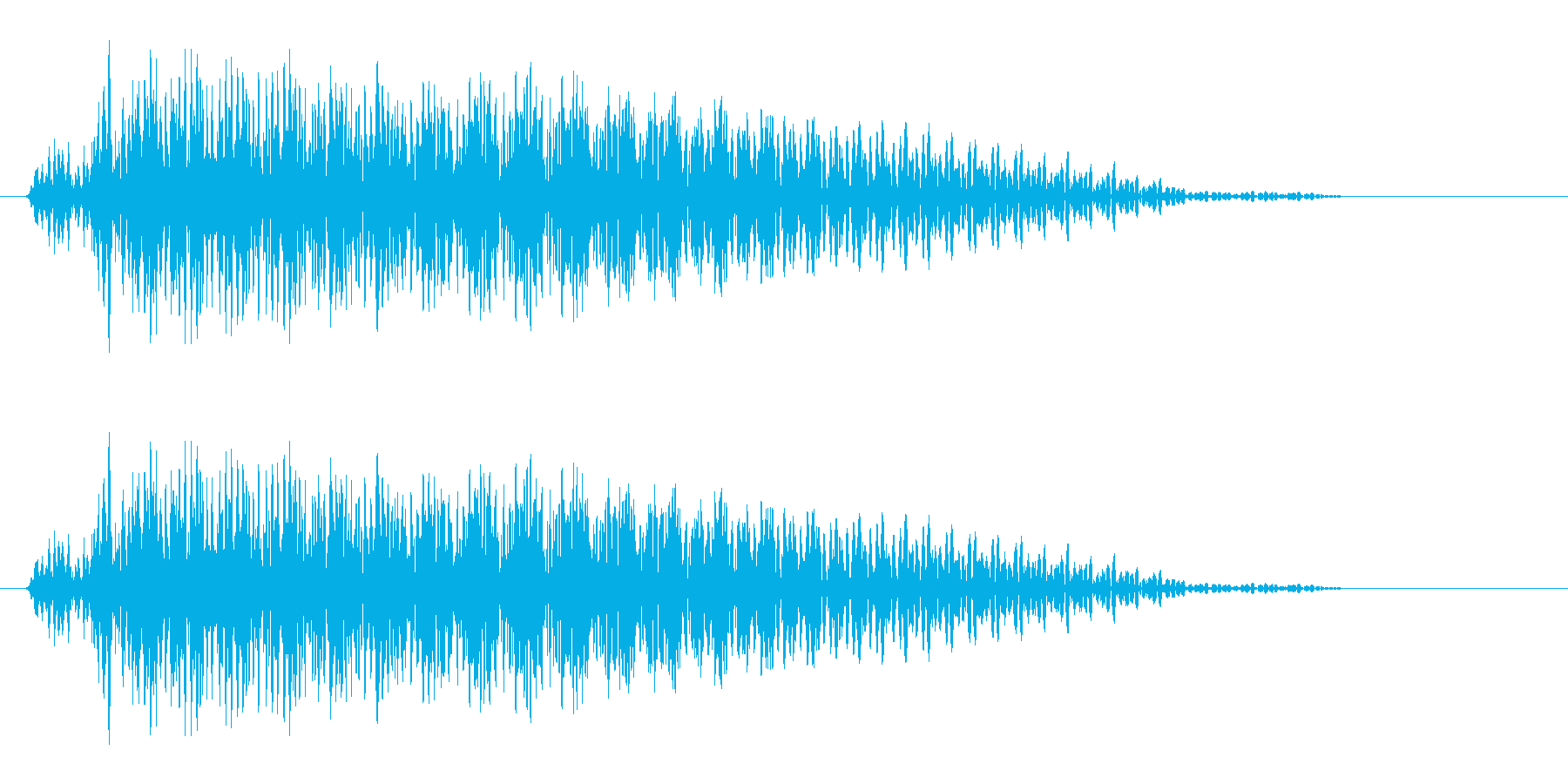 ギター音(柔らかい和音の決定音)の再生済みの波形