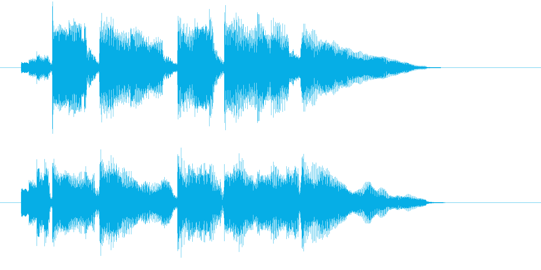優しい音色のアコギとエレピのジングル曲の再生済みの波形