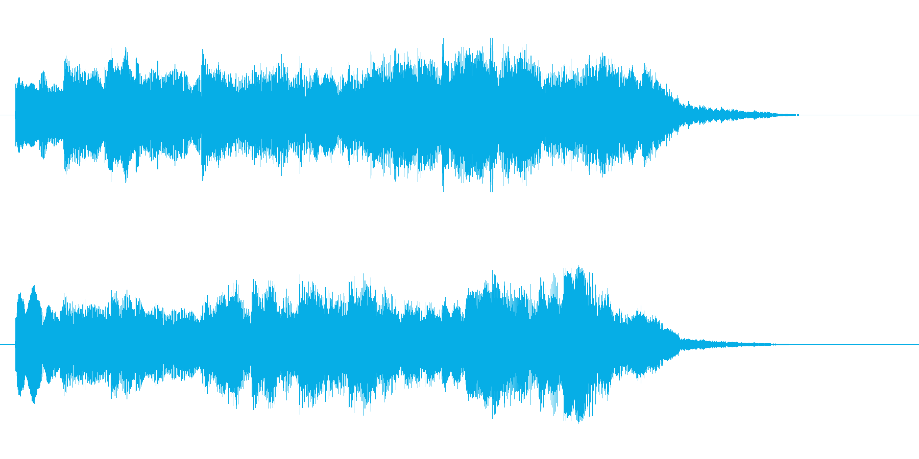 ゆっくり優しい安心感のある穏やかな短い曲の再生済みの波形