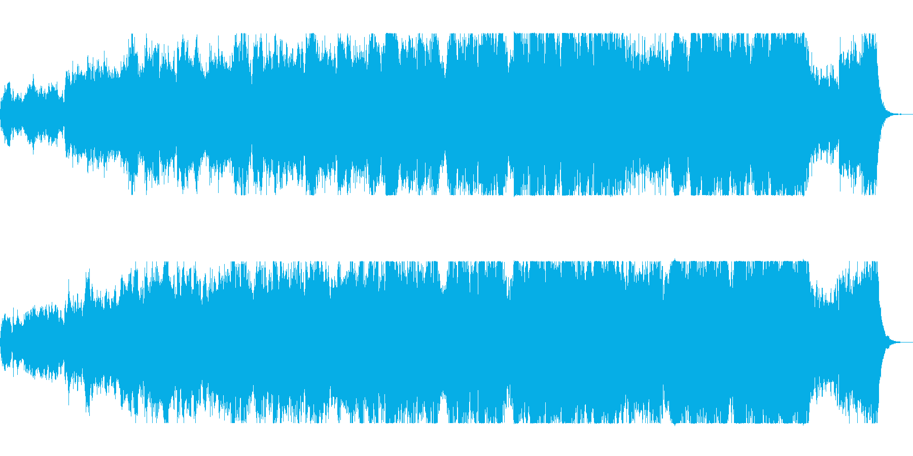 女性の力強いハイトーンの声が特徴の楽曲の再生済みの波形